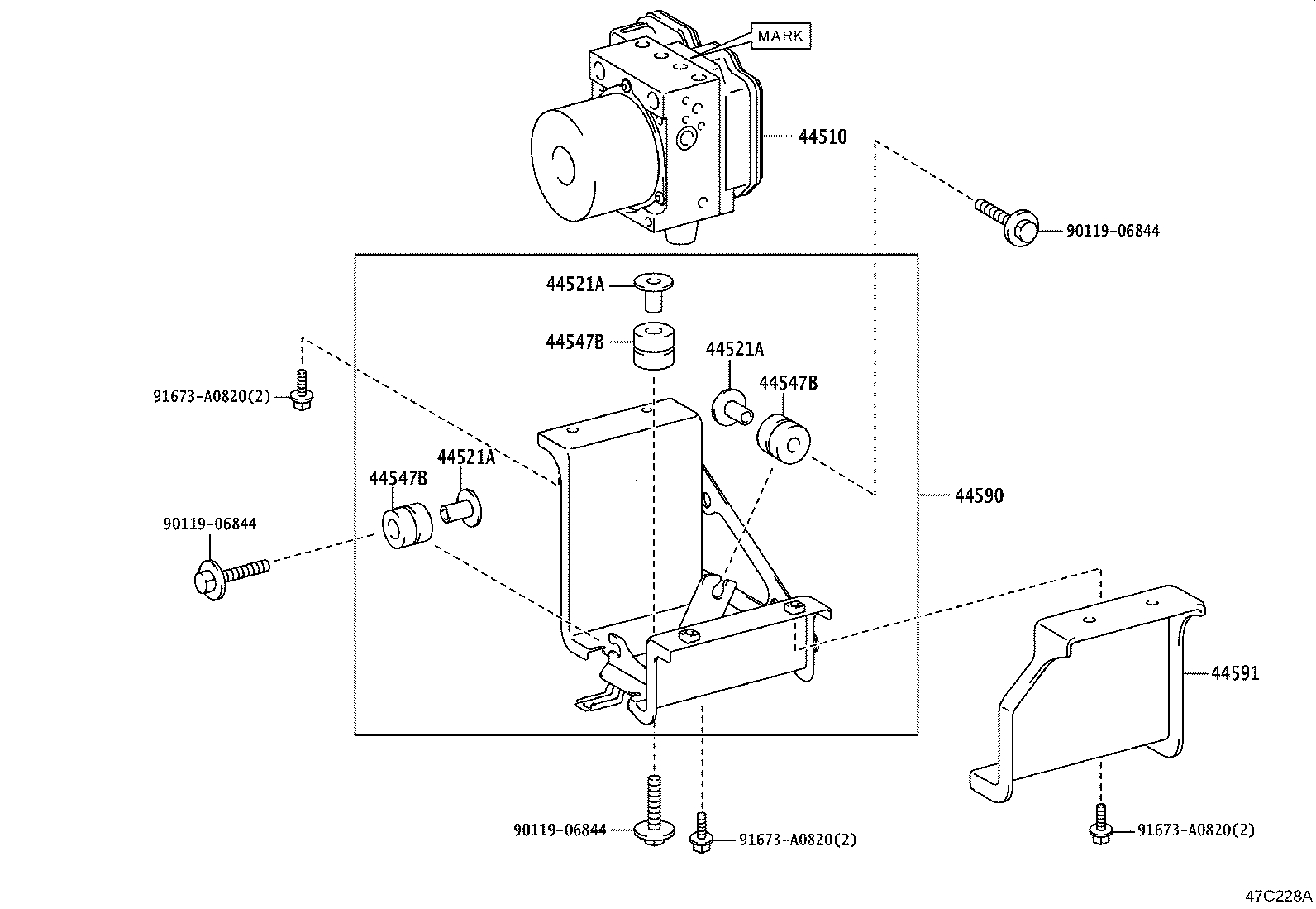 44590-36040 BRACKET ASSY, BRAKE ACTUATOR product image