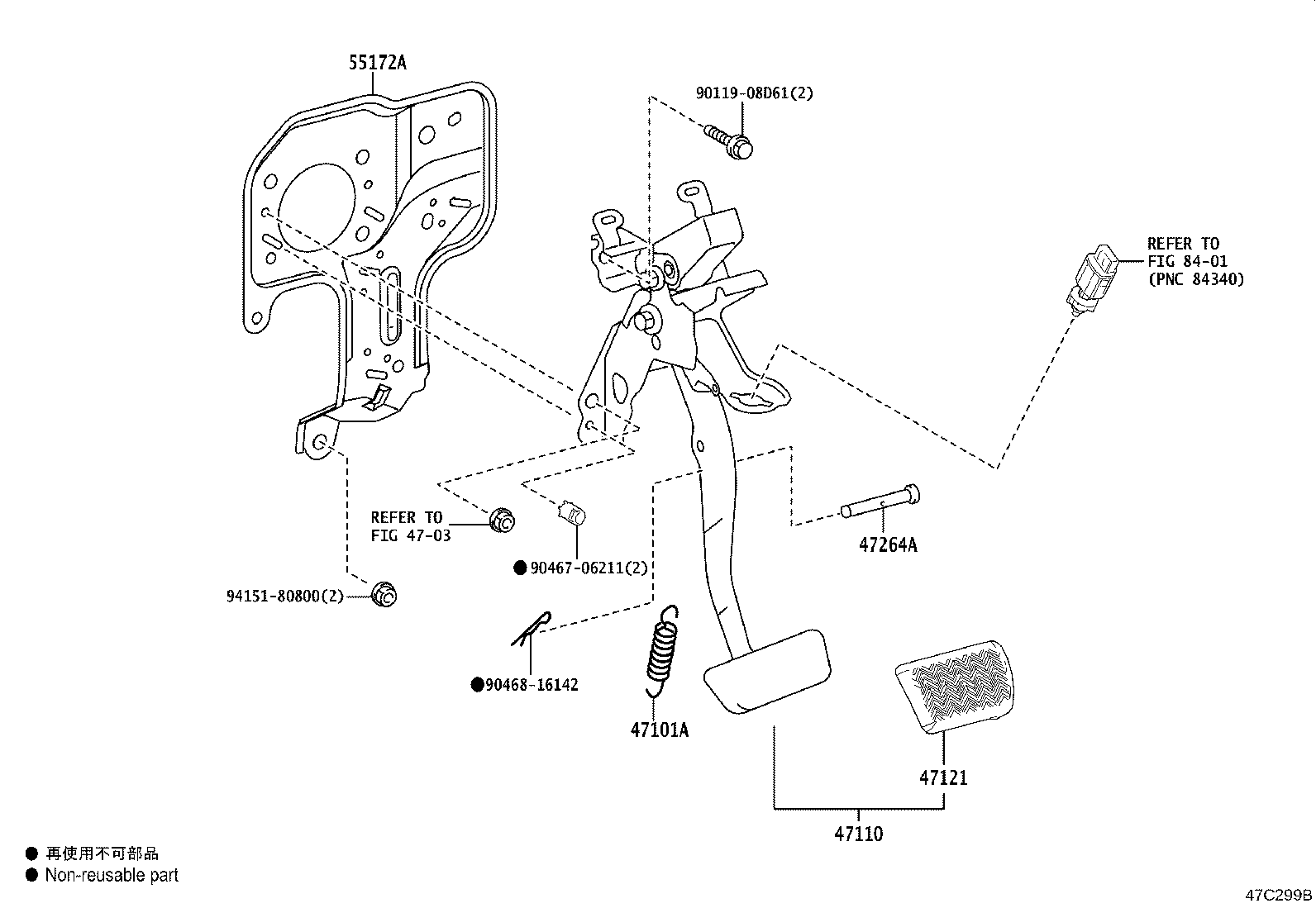 47110-K0100 SUPPORT ASSY, BRAKE PEDAL product image