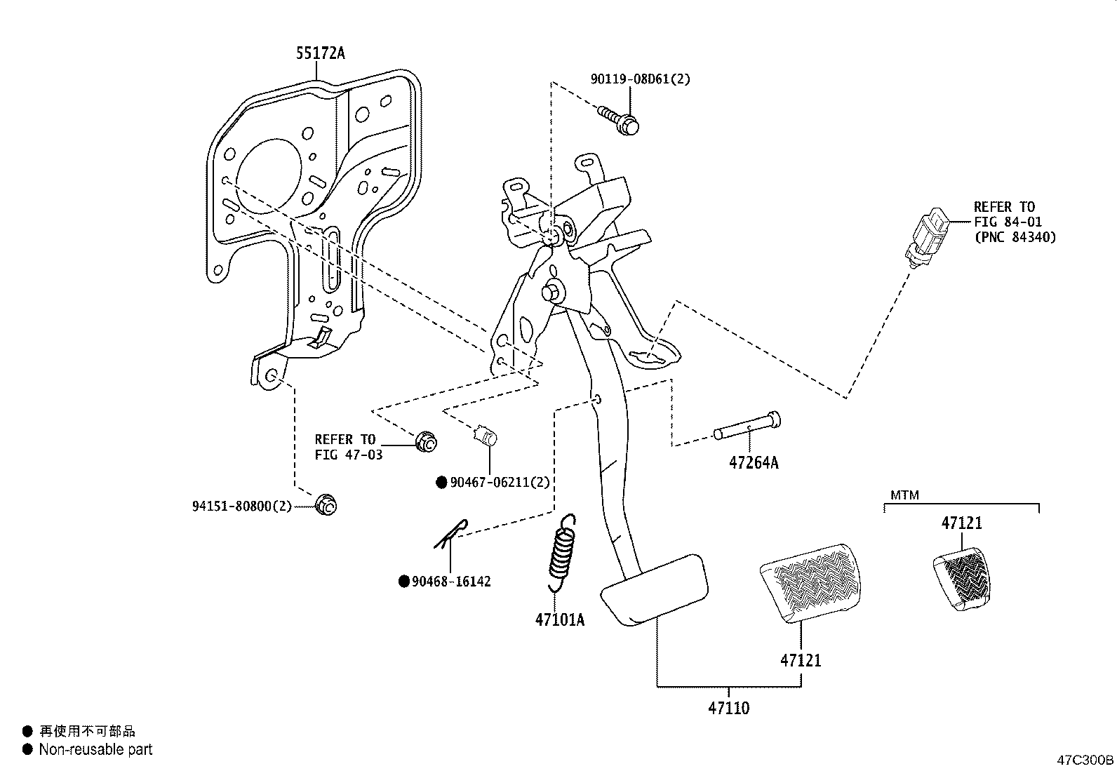 47110-K0100 SUPPORT ASSY, BRAKE PEDAL product image