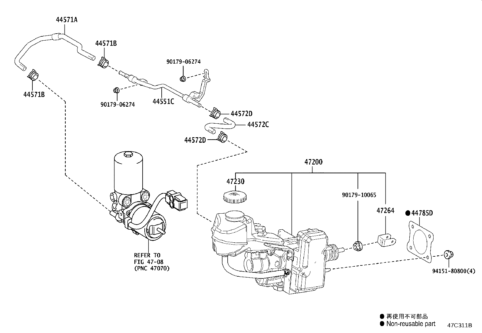47050-76380 CYLINDER ASSY, BRAKE MASTER product image