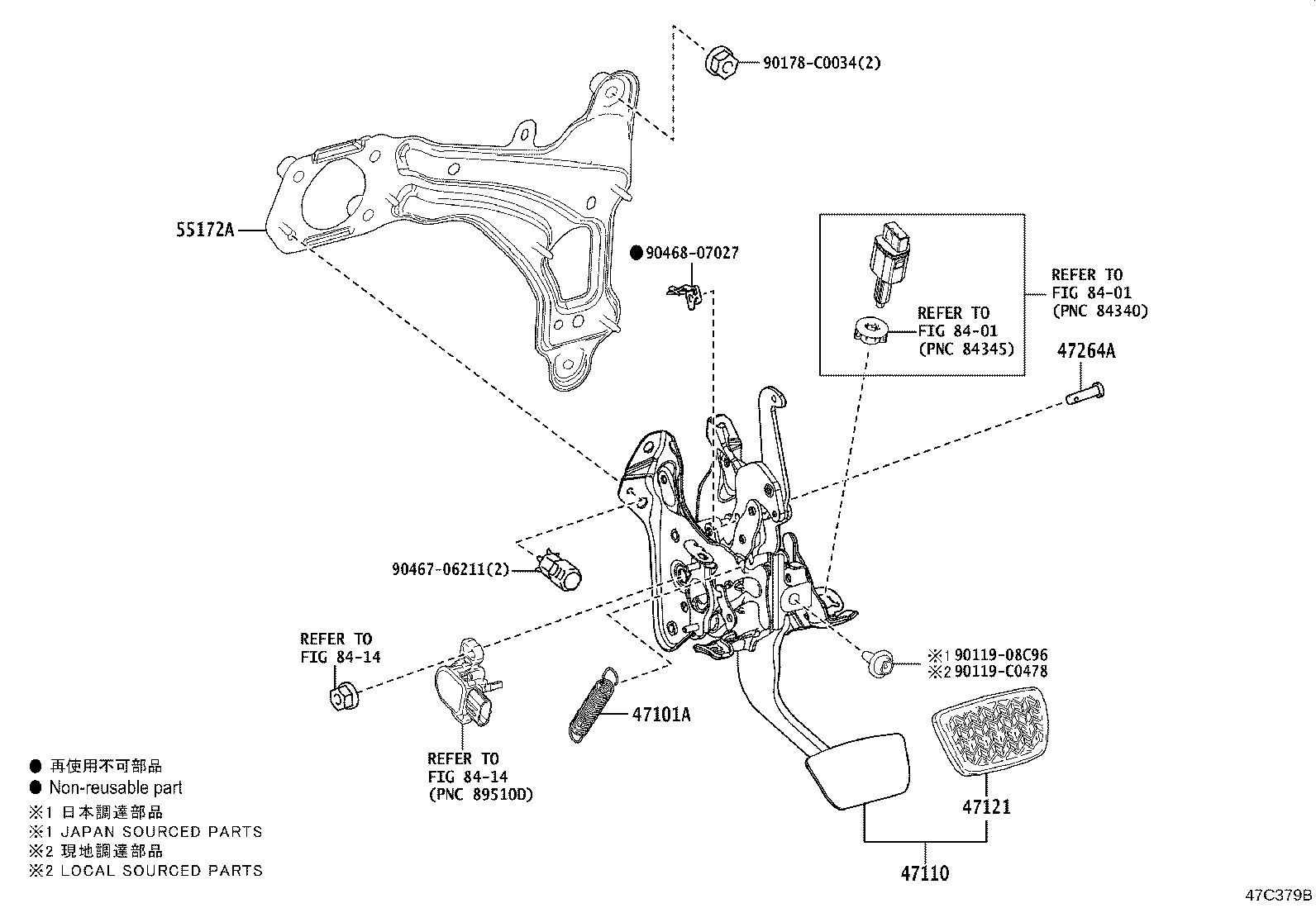 47110-0R160 SUPPORT ASSY, BRAKE PEDAL product image