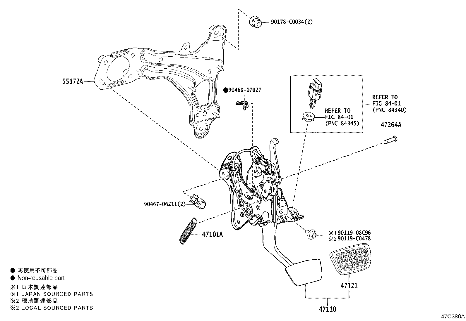 47110-0R160 SUPPORT ASSY, BRAKE PEDAL product image