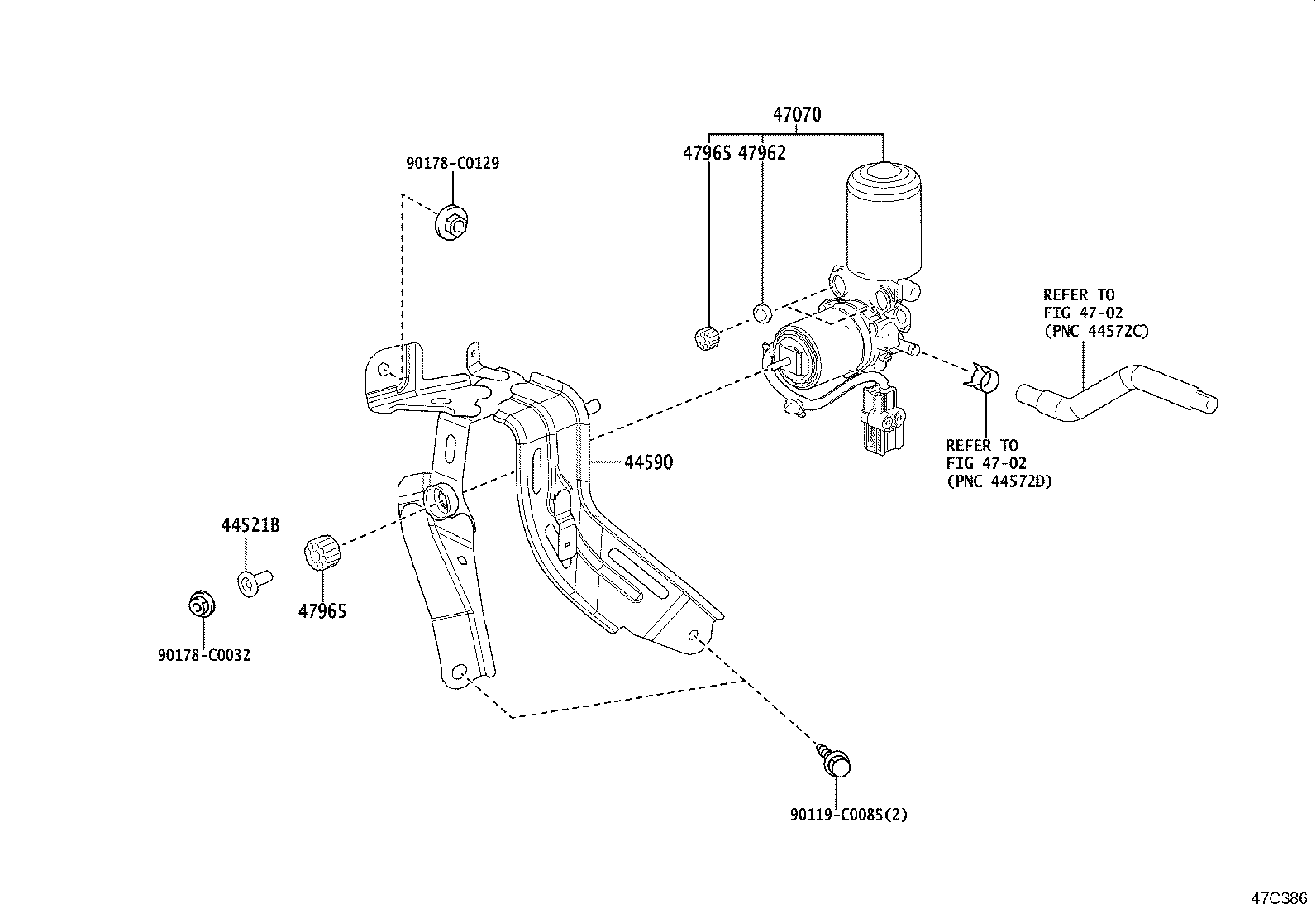 44590-0R090 BRACKET ASSY, BRAKE ACTUATOR product image