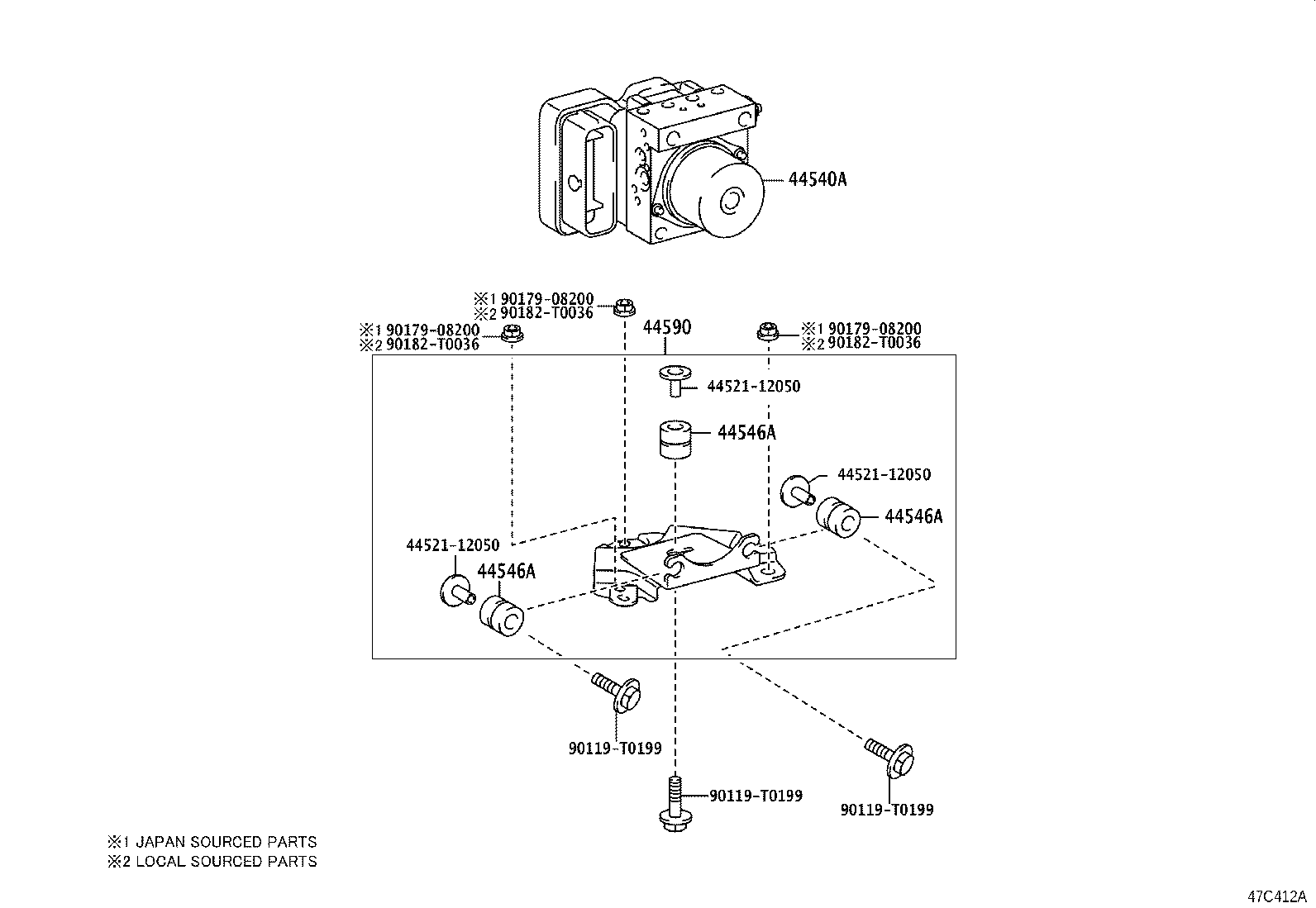 44050-0KB90 ACTUATOR ASSY, VSC product image