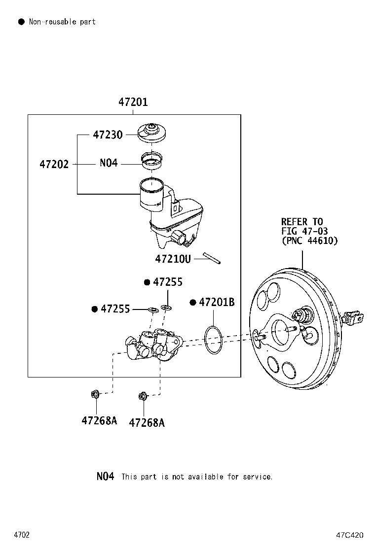 47201-BZ610 CYLINDER SUB-ASSY, BRAKE MASTER product image