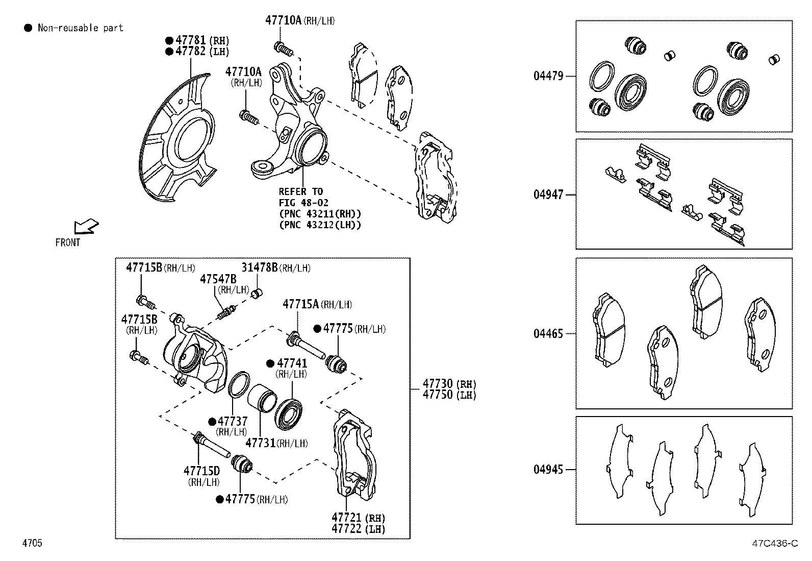 04947-BZ040 FITTING KIT, DISC BRAKE, FRONT product image