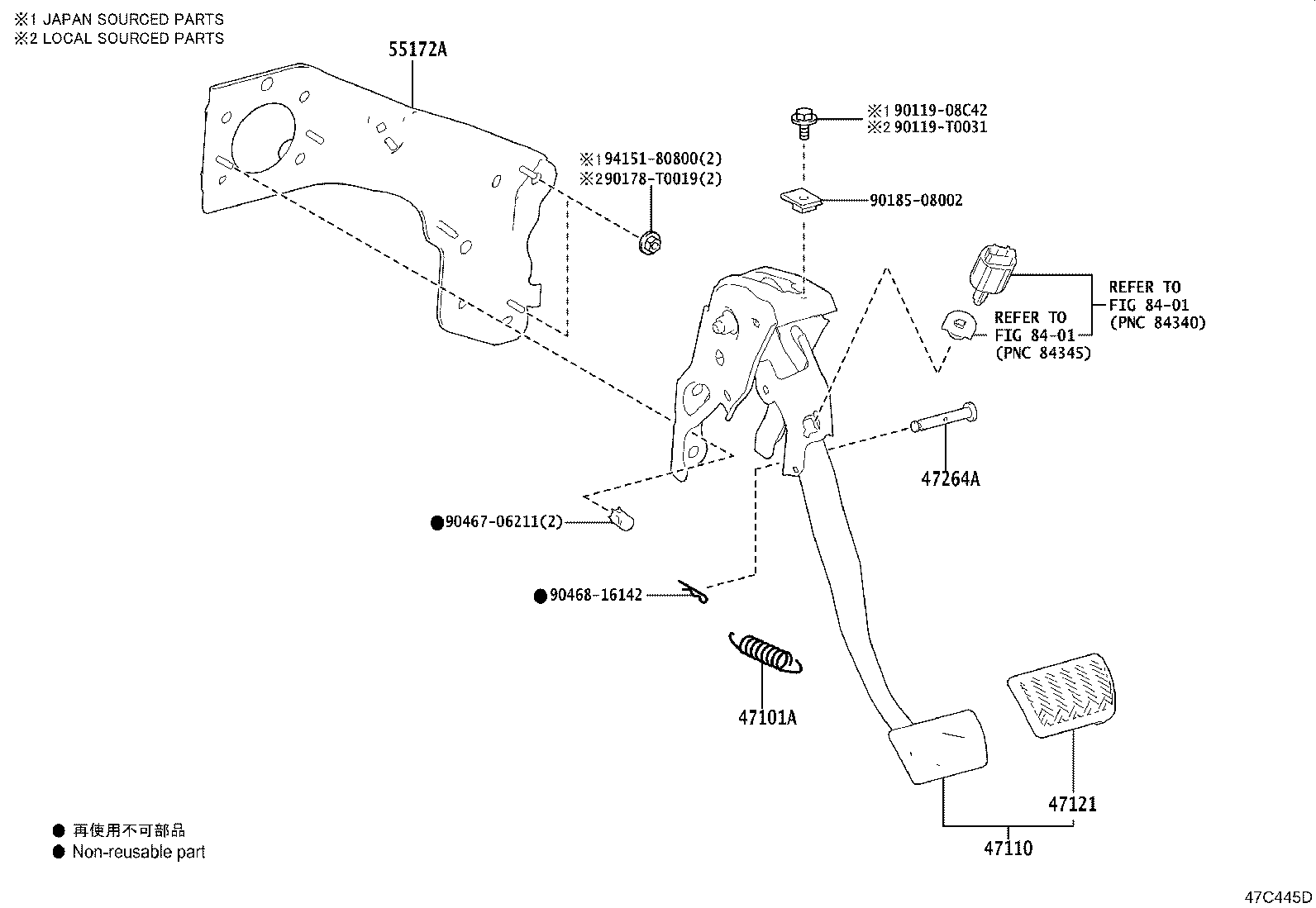 47110-0A080 SUPPORT ASSY, BRAKE PEDAL product image