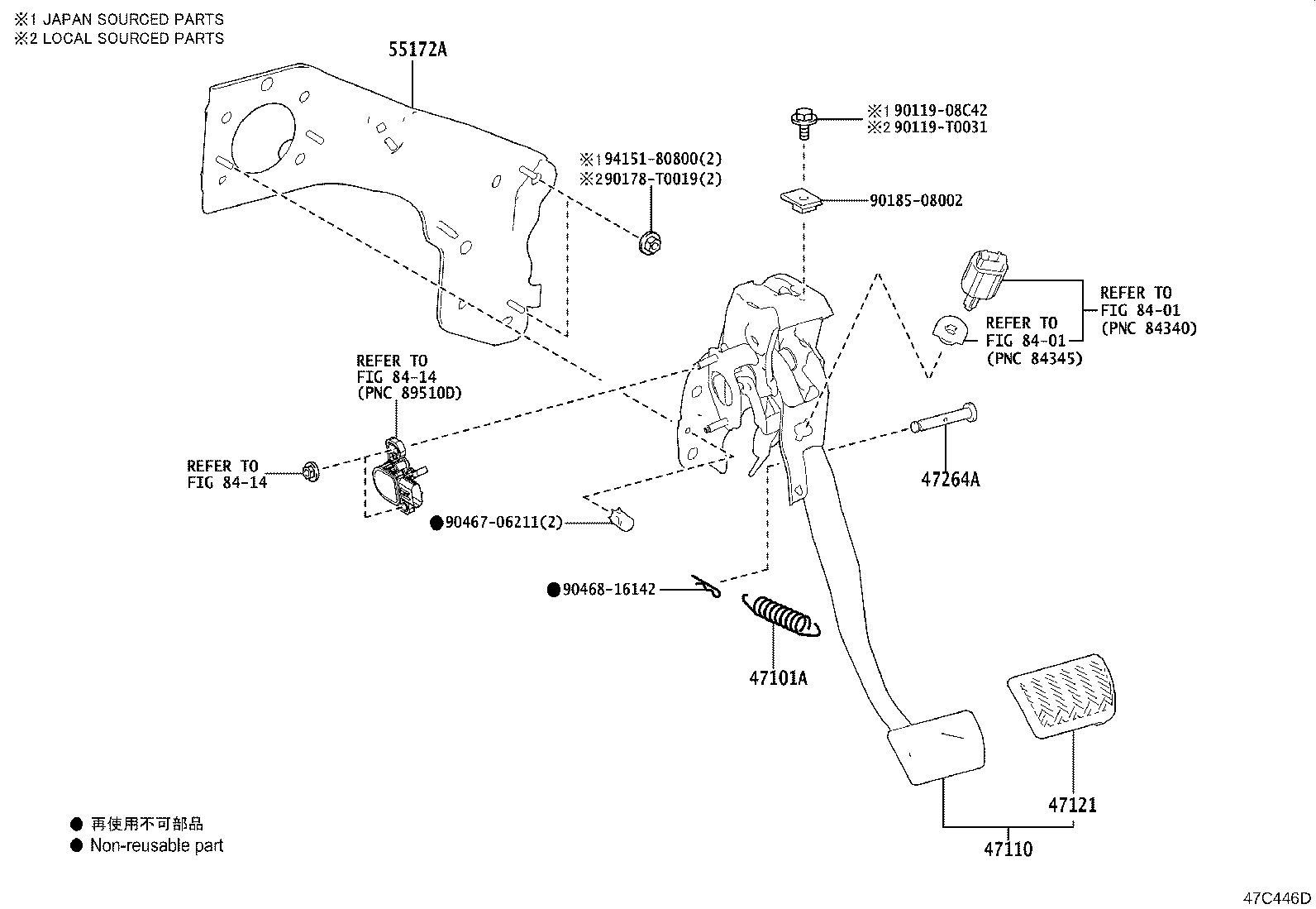 47110-0A080 SUPPORT ASSY, BRAKE PEDAL product image
