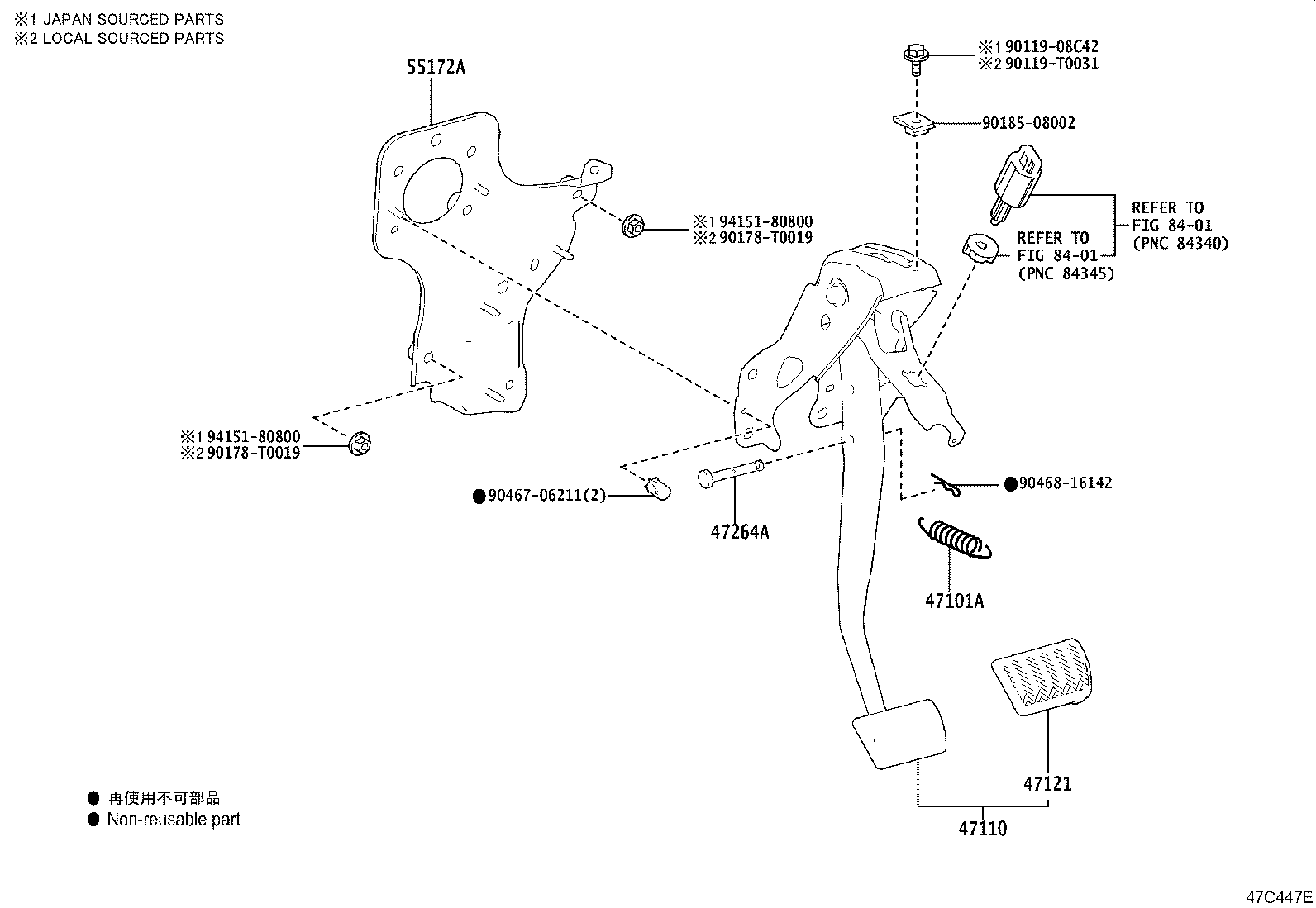47110-0A080 SUPPORT ASSY, BRAKE PEDAL product image