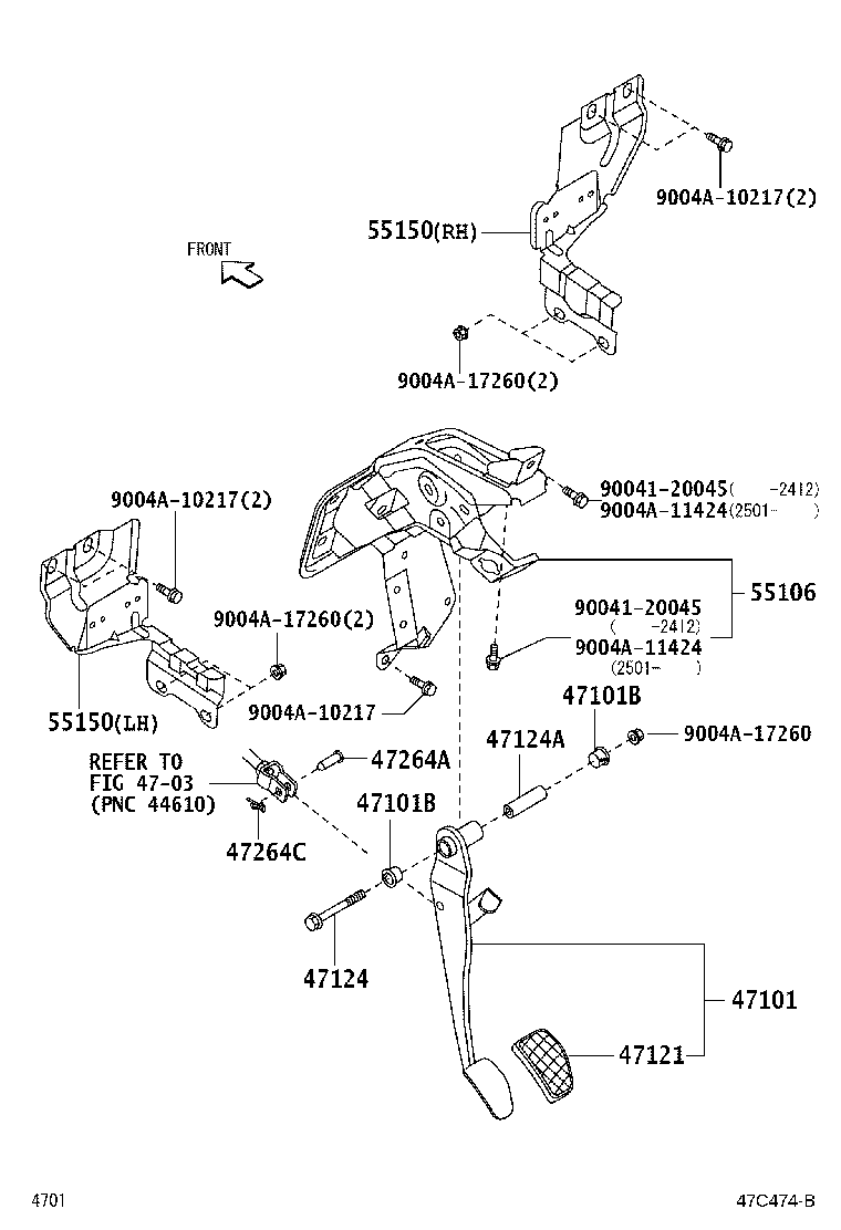 47124-BZ010 SHAFT, BRAKE PEDAL product image