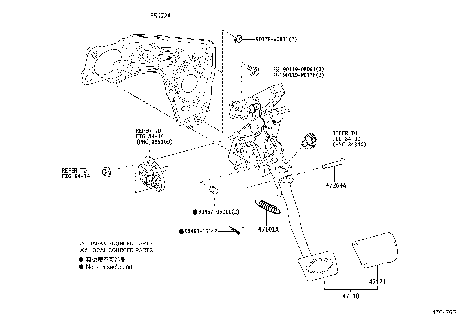 47110-0D671 SUPPORT ASSY, BRAKE PEDAL product image