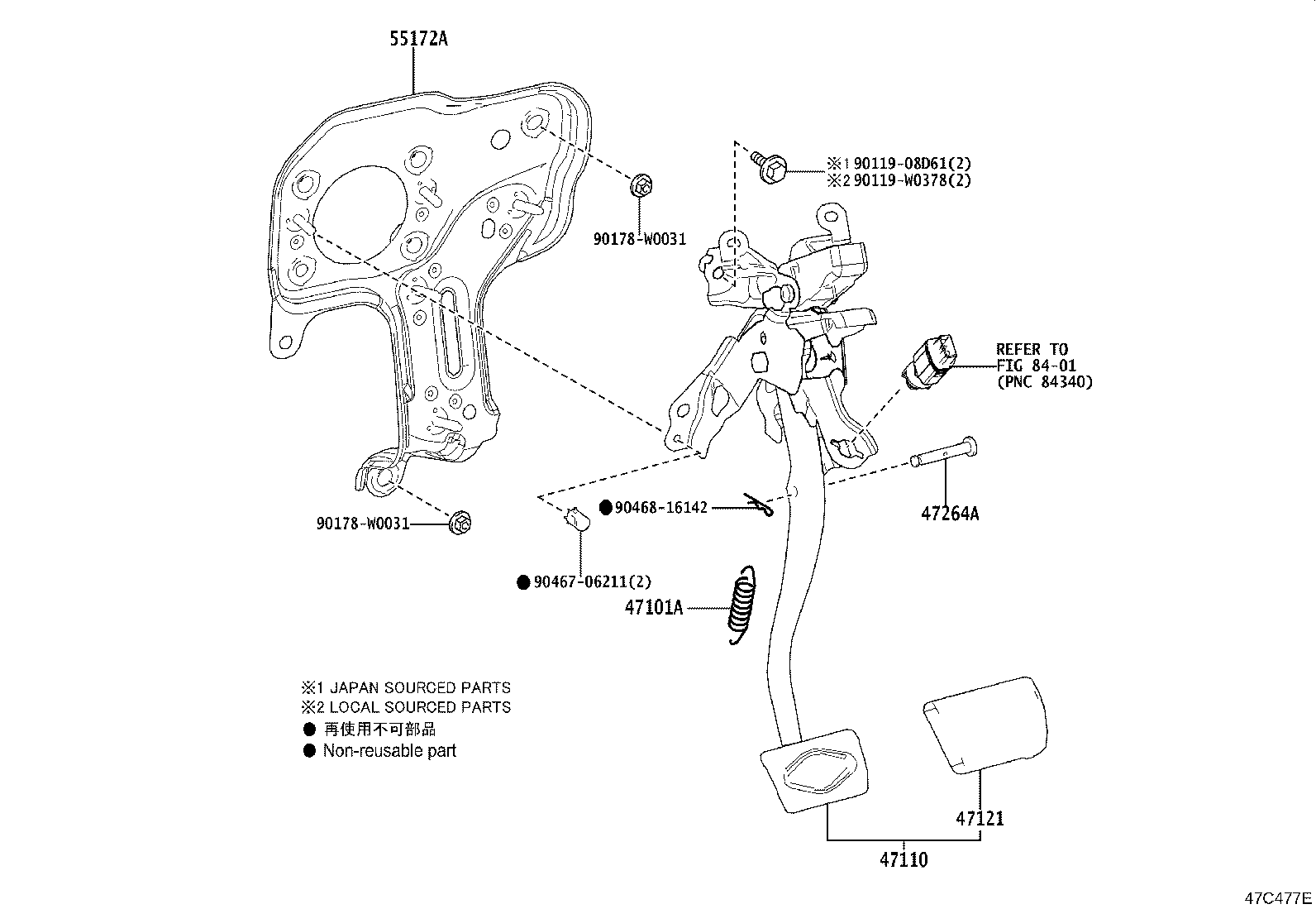 47110-0D671 SUPPORT ASSY, BRAKE PEDAL product image