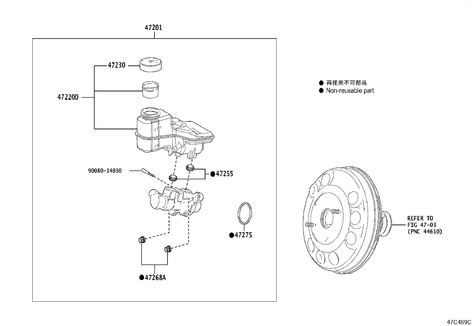 47210-0D070 BRAKE BOOSTER ASSY, W/MASTER CYLINDER product image