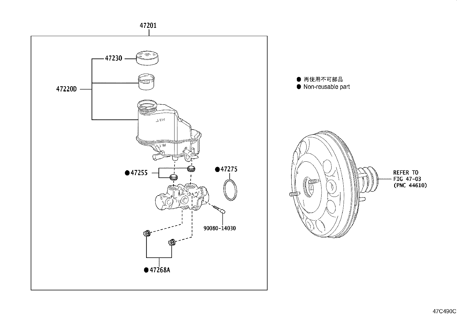 47210-0D070 BRAKE BOOSTER ASSY, W/MASTER CYLINDER product image