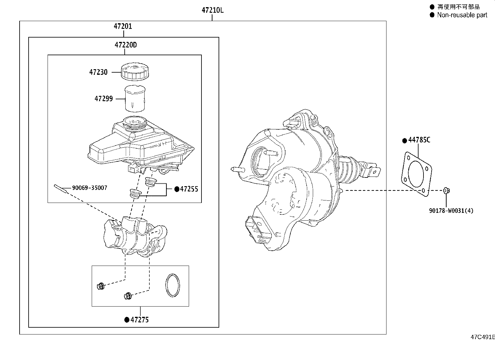 47210-0D070 BRAKE BOOSTER ASSY, W/MASTER CYLINDER product image