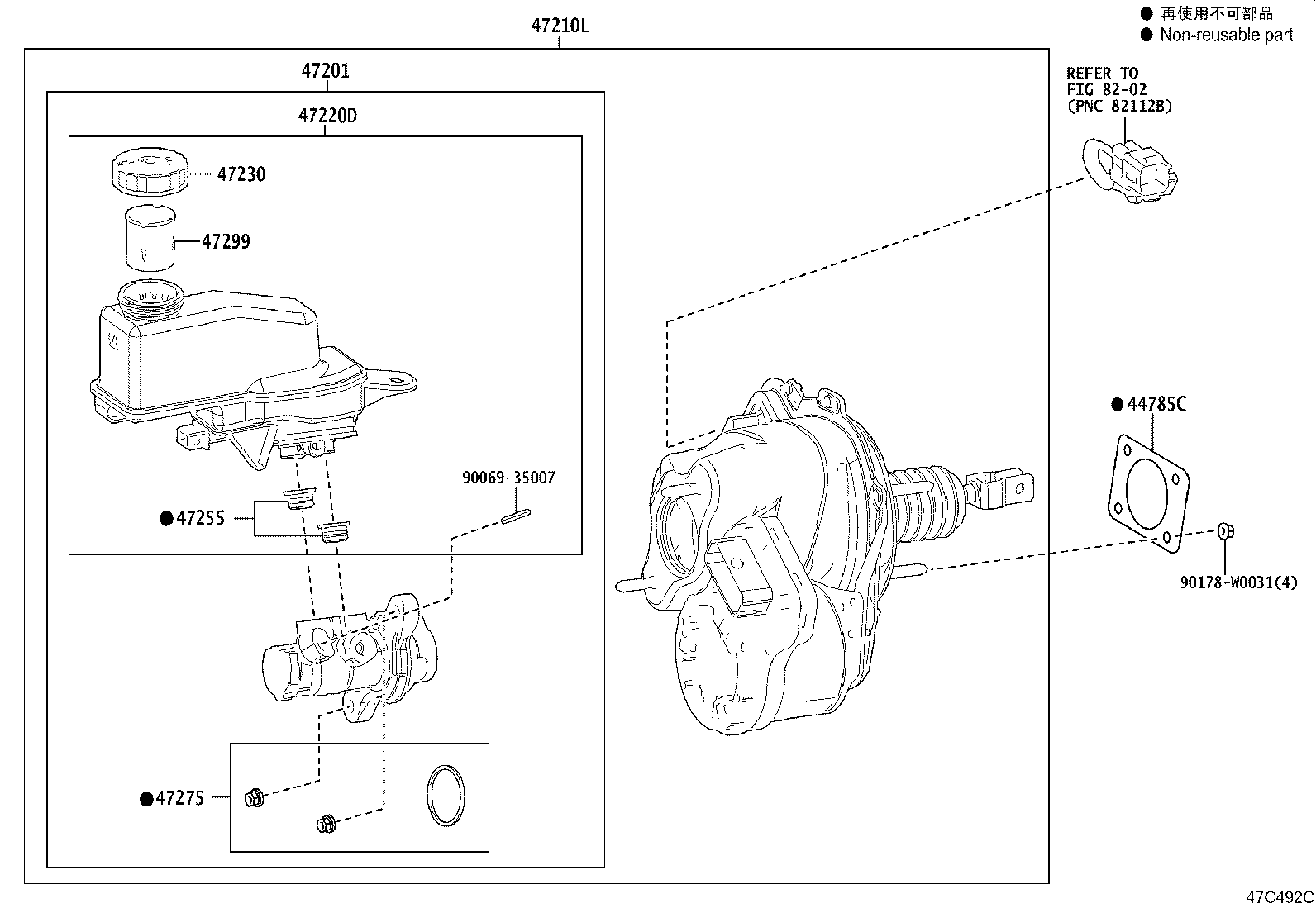 47210-0D070 BRAKE BOOSTER ASSY, W/MASTER CYLINDER product image