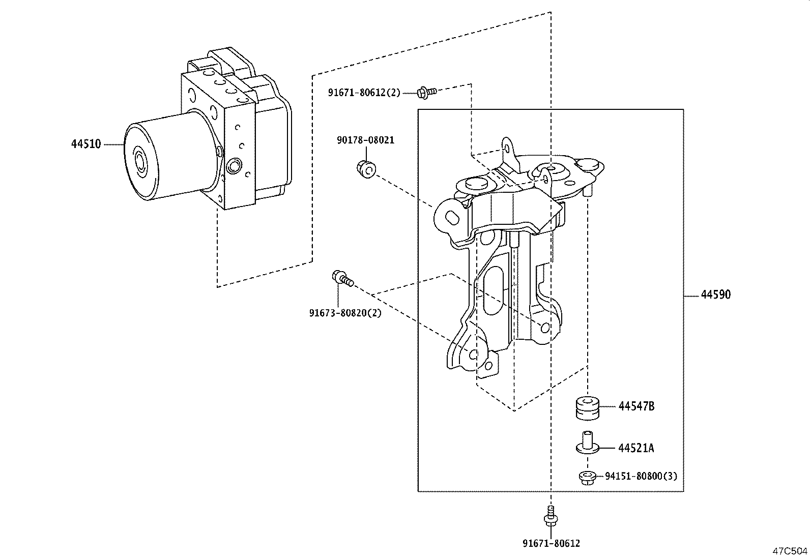 44050-48C32 ACTUATOR ASSY, BRAKE product image