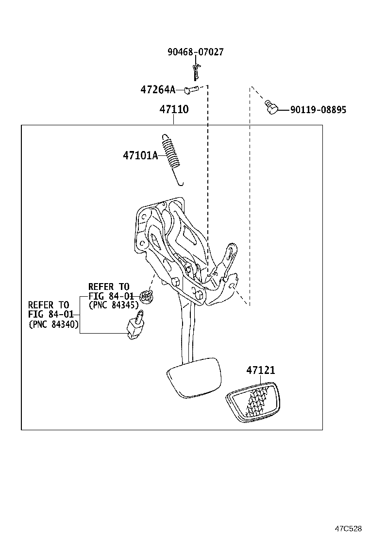 47110-60610 SUPPORT ASSY, BRAKE PEDAL product image