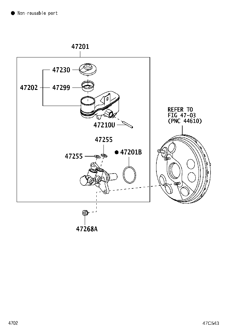 47201-BZ830 CYLINDER SUB-ASSY, BRAKE MASTER product image