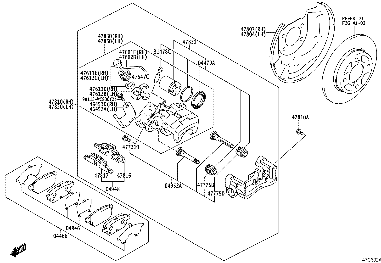 46526-WC001 BRACKET, PARKING BRAKE CABLE SUPPORT, LH product image