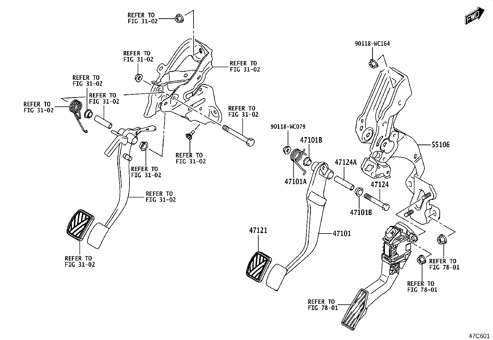 47110-WC003 PEDAL SUB-ASSY, BRAKE product image