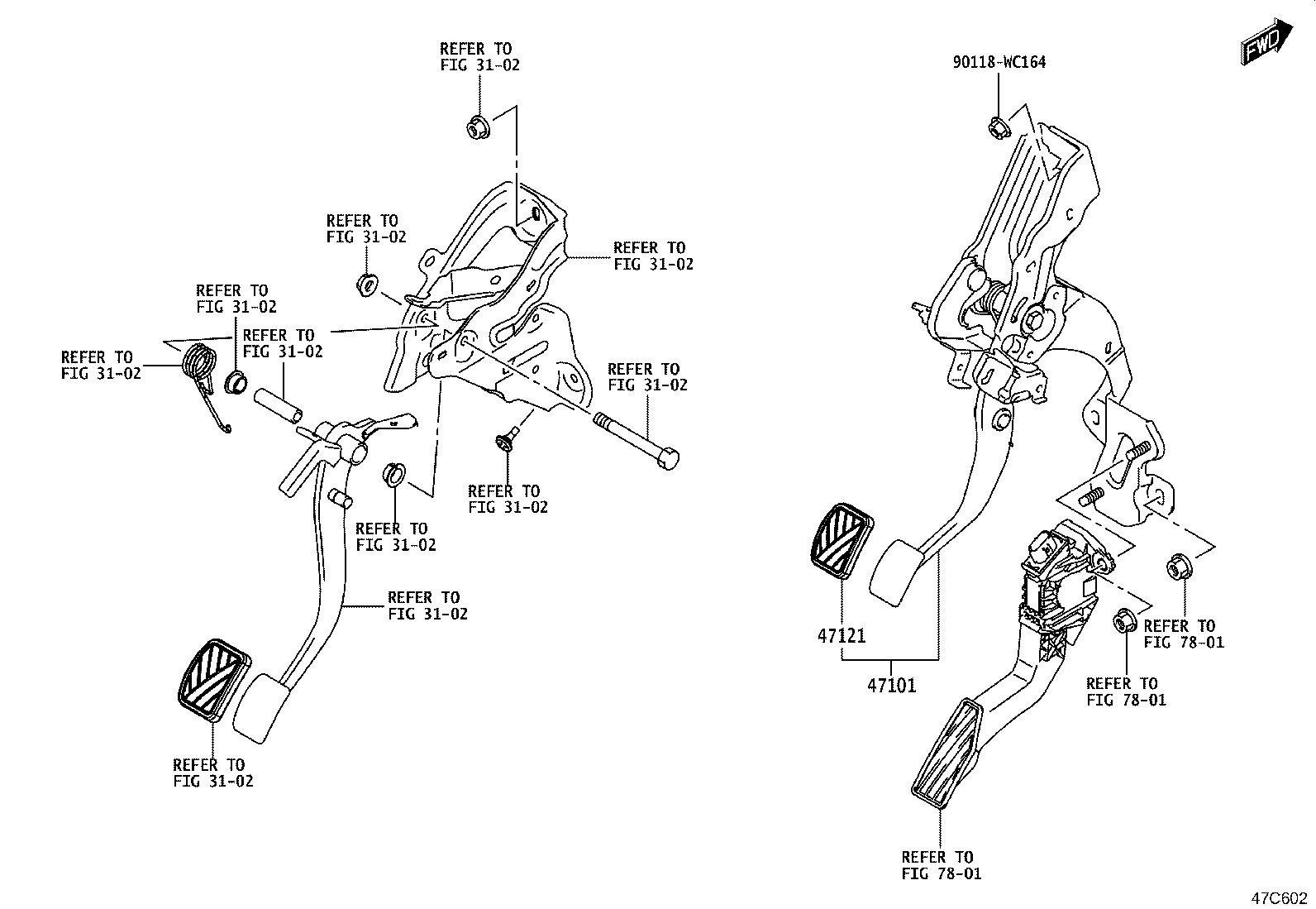 47110-WC003 PEDAL SUB-ASSY, BRAKE product image