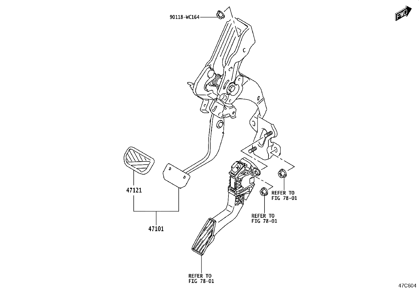 47110-WC003 PEDAL SUB-ASSY, BRAKE product image