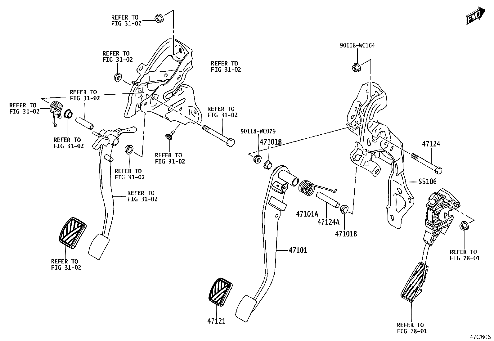 47110-WC003 PEDAL SUB-ASSY, BRAKE product image