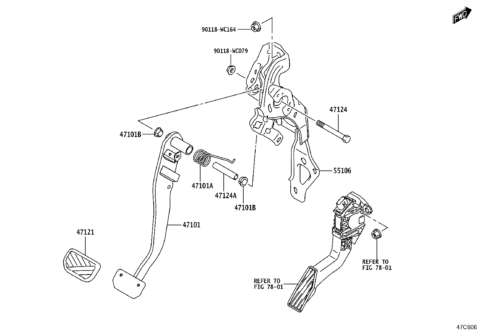 47110-WC003 PEDAL SUB-ASSY, BRAKE product image