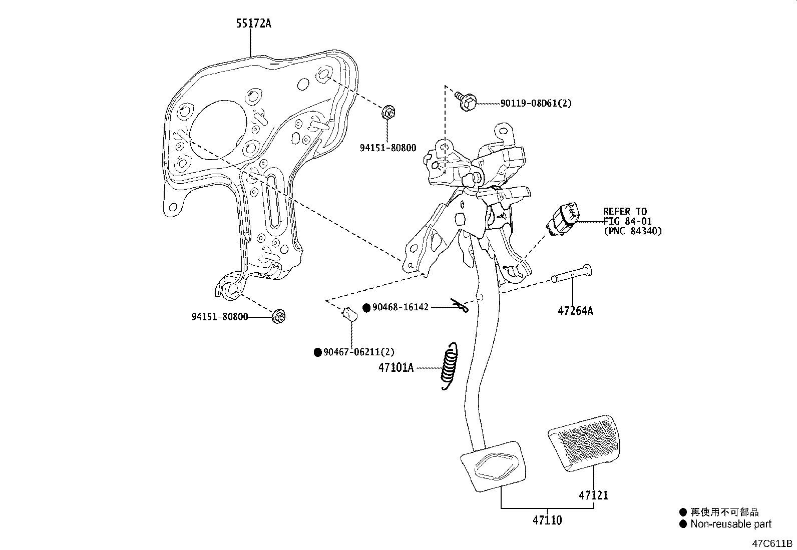 47110-52560 SUPPORT ASSY, BRAKE PEDAL product image