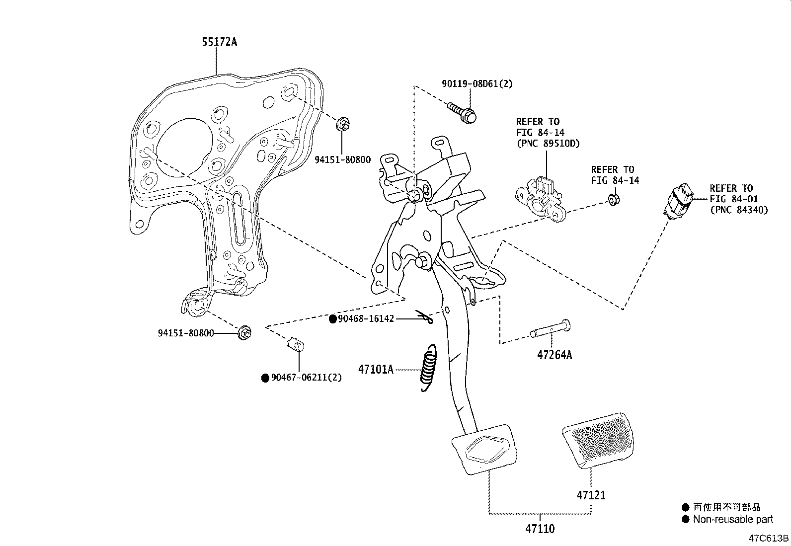 47110-52560 SUPPORT ASSY, BRAKE PEDAL product image