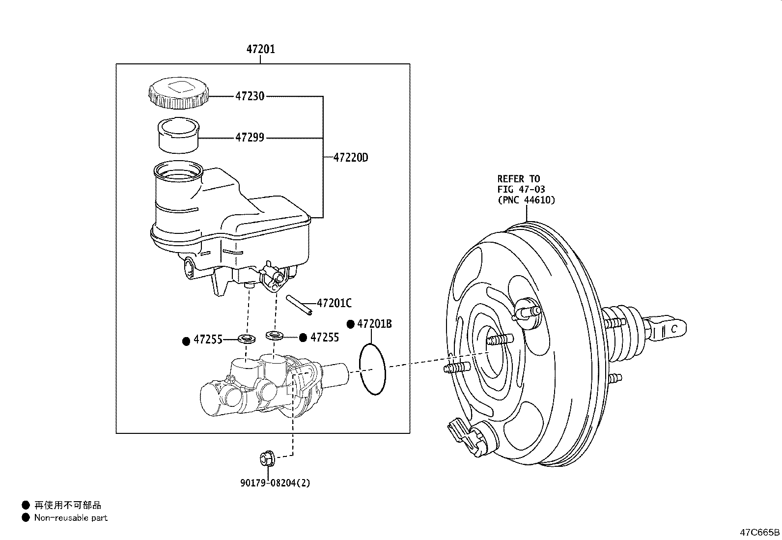 47201-52840 CYLINDER SUB-ASSY, BRAKE MASTER product image
