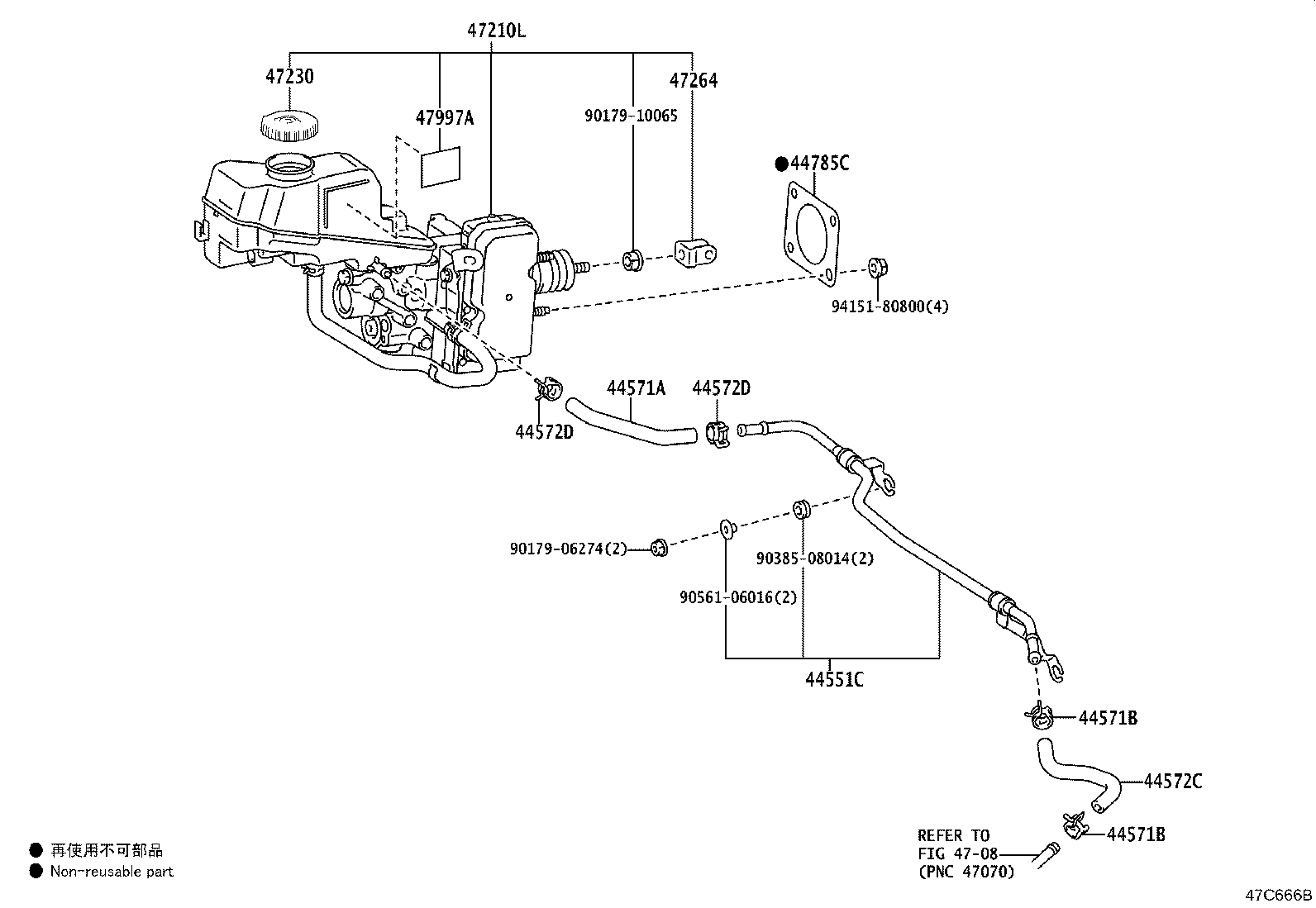 47201-52840 CYLINDER SUB-ASSY, BRAKE MASTER product image