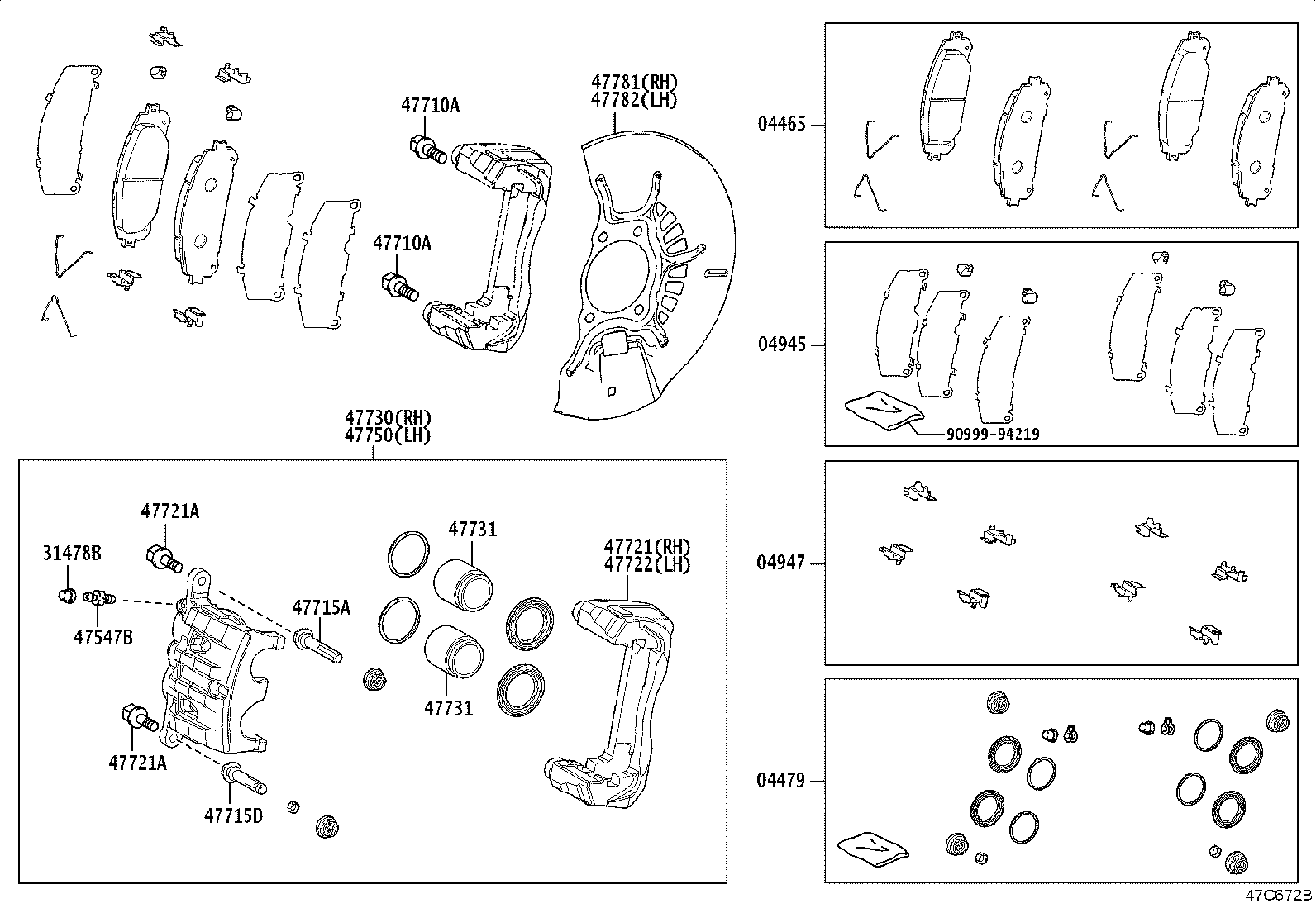 Toyota 47721-08040 MOUNTING, FRONT DISC BRAKE CYLINDER, RH