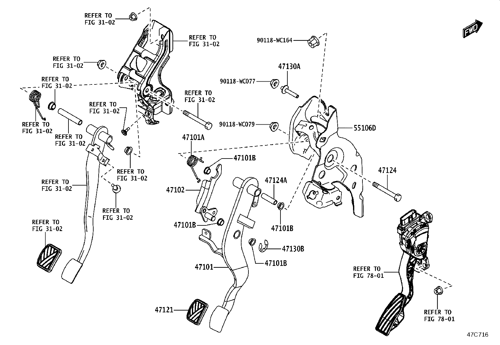 47101-WC005 PEDAL SUB-ASSY, BRAKE product image