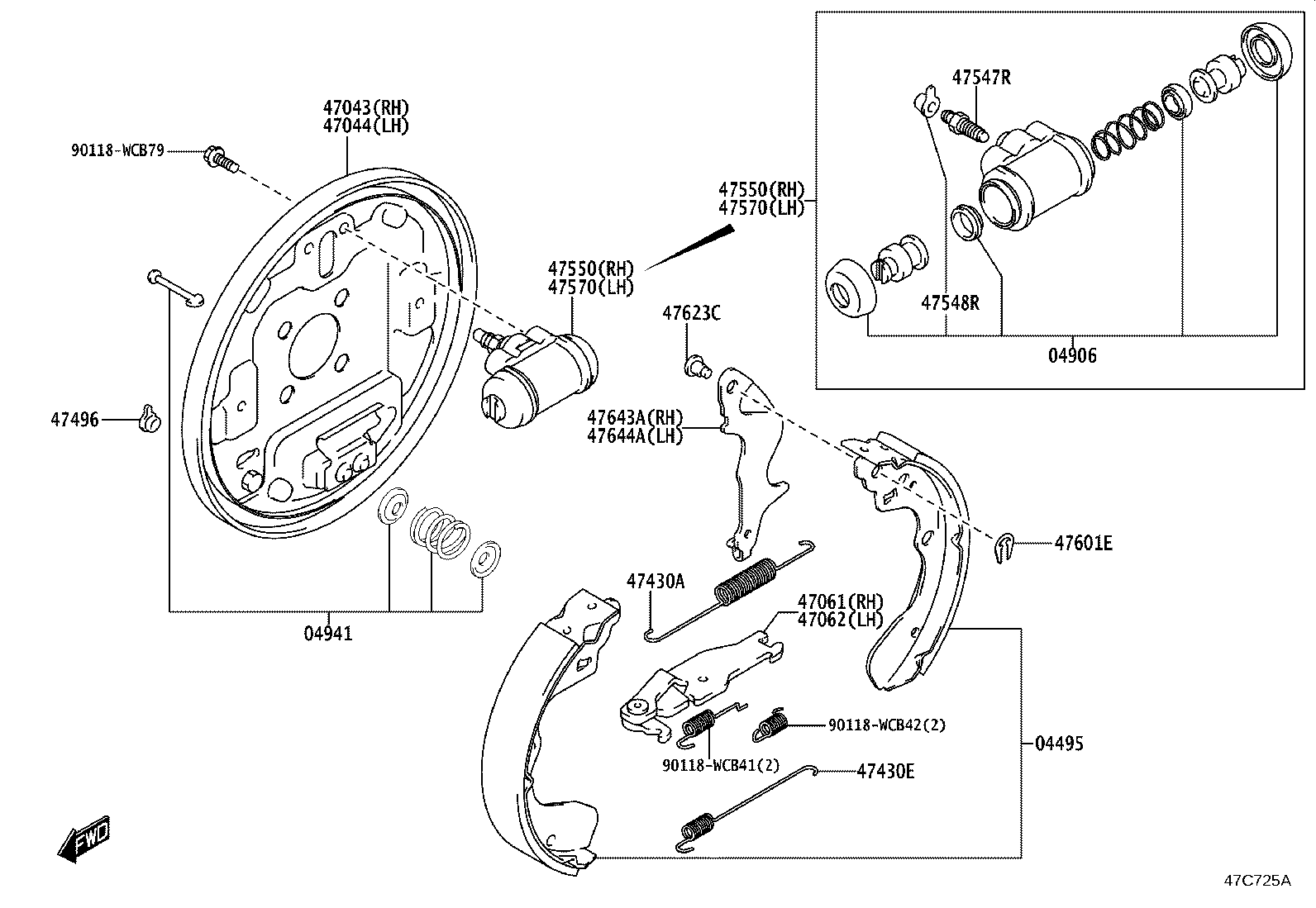 04906-WC003 CUP KIT, REAR WHEEL CYLINDER product image