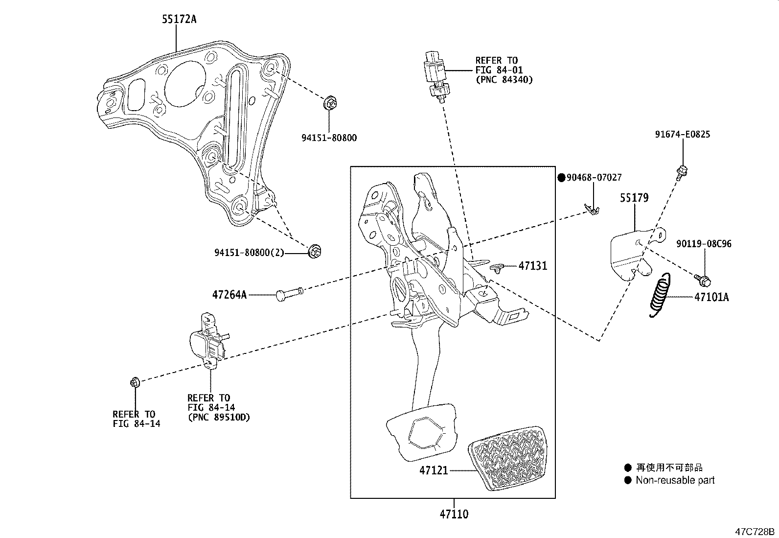 47110-62020 SUPPORT ASSY, BRAKE PEDAL product image