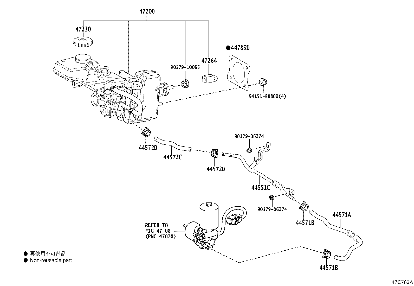 47050-76380 CYLINDER ASSY, BRAKE MASTER product image