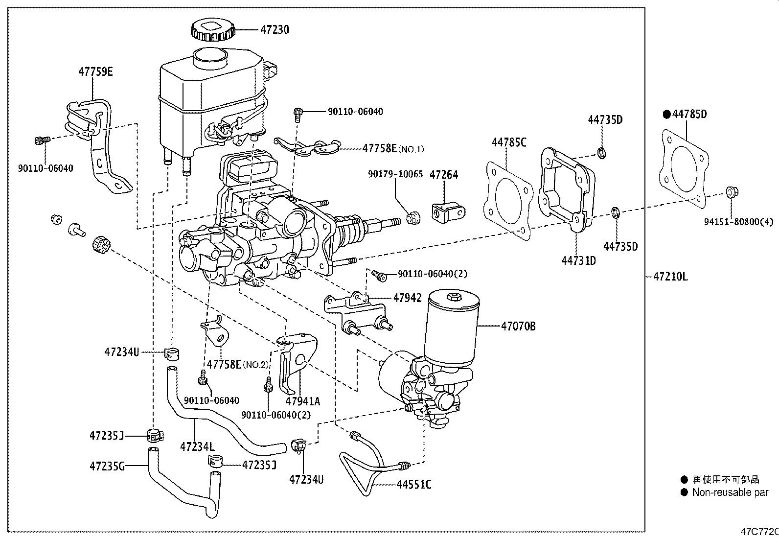44551-11030 TUBE, BRAKE ACTUATOR, NO.1 product image