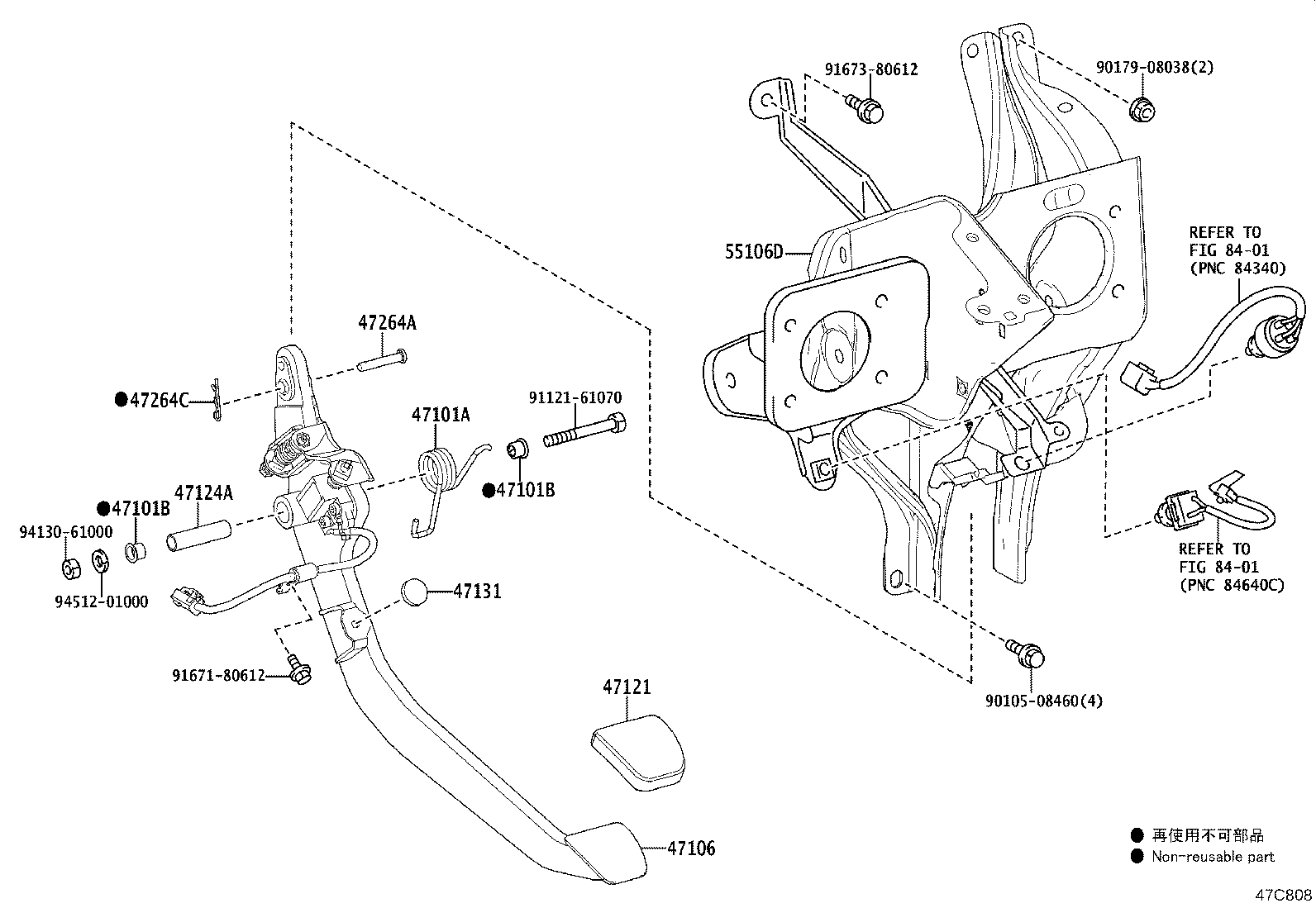 47106-V4010 PEDAL SUB-ASSY, BRAKE W/SWITCH product image