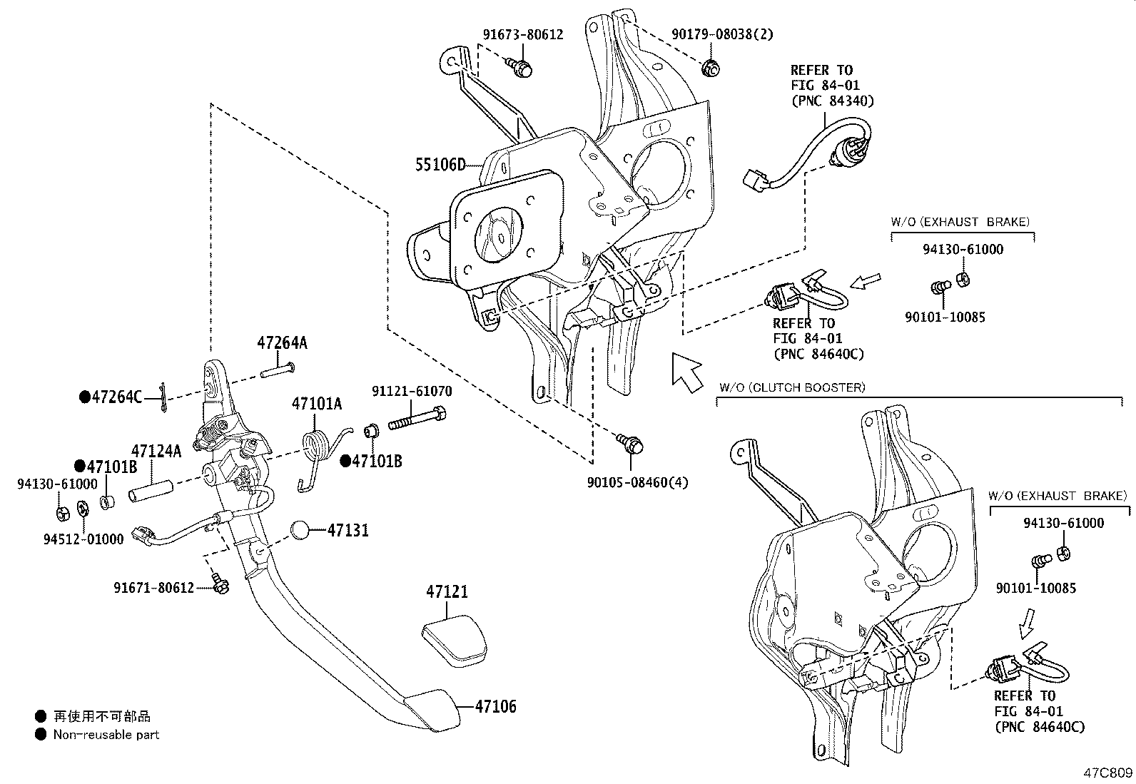 55106-36090 BRACKET SUB-ASSY, PEDAL product image