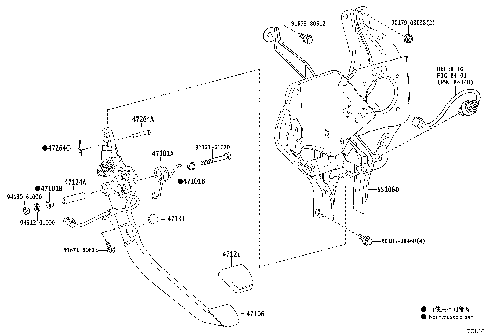 47106-V4010 PEDAL SUB-ASSY, BRAKE W/SWITCH product image