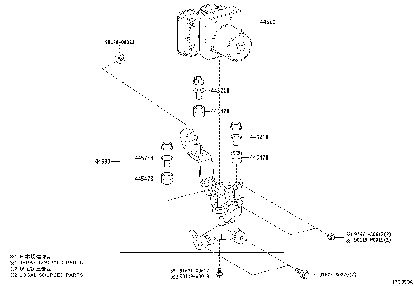 47311-33430 TUBE, FRONT BRAKE, NO.1 product image