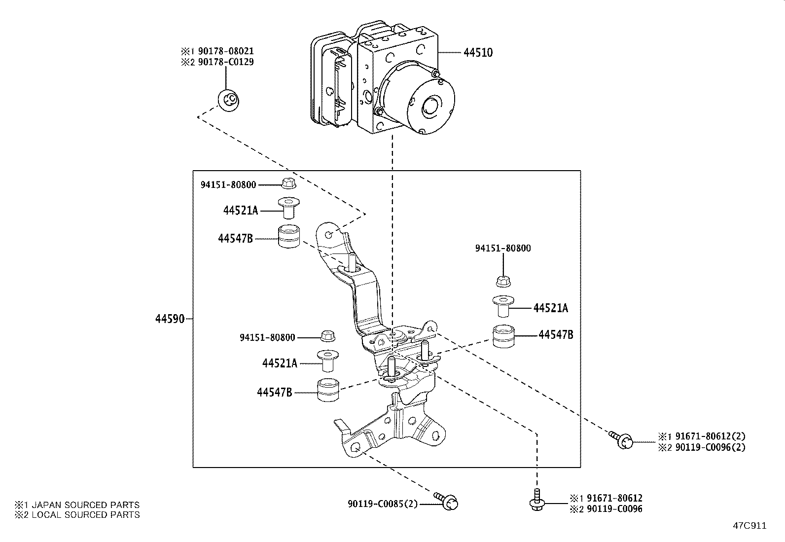 44590-06370 BRACKET ASSY, BRAKE ACTUATOR product image