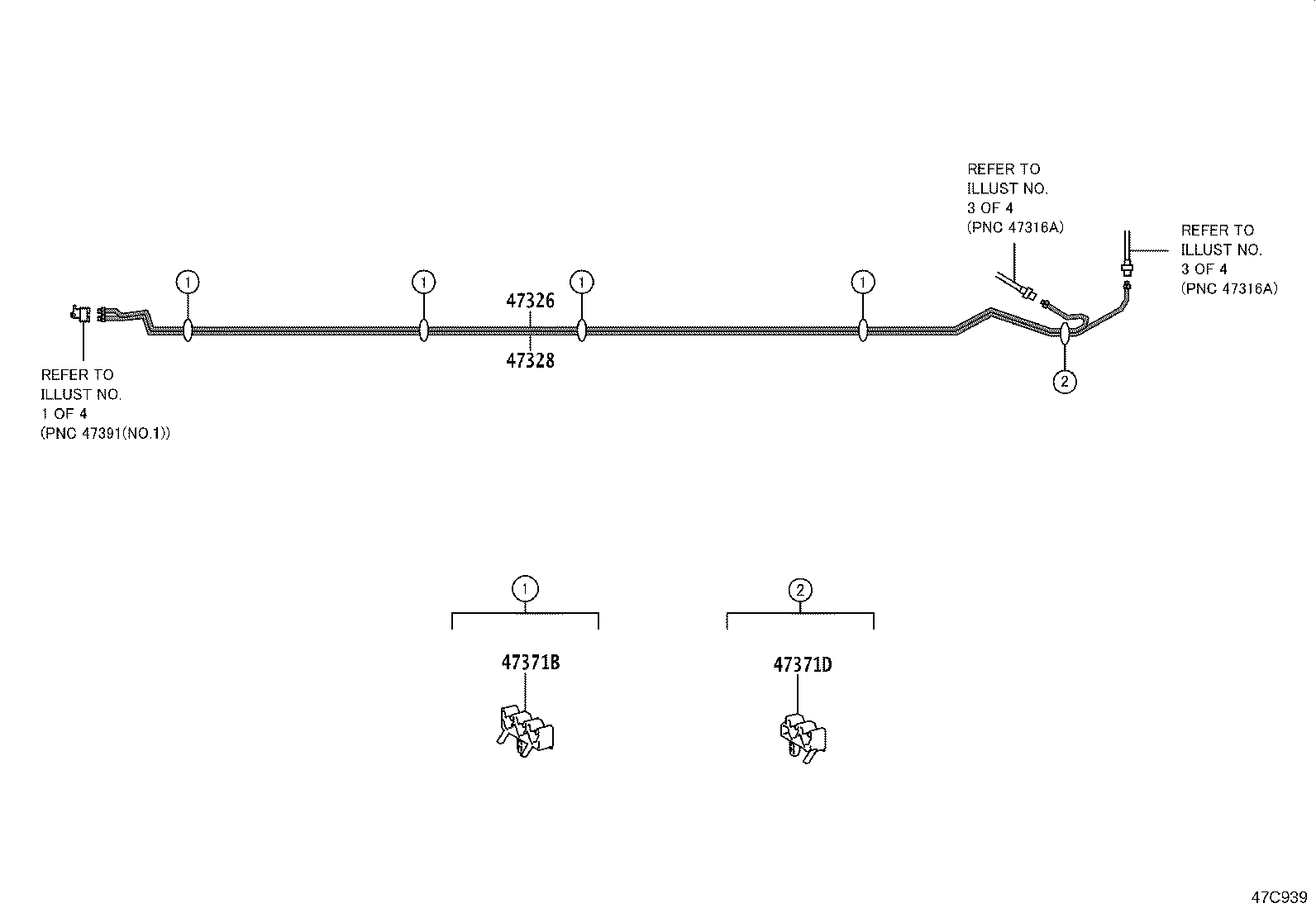 47312-37F71 TUBE, FRONT BRAKE, NO.2 product image