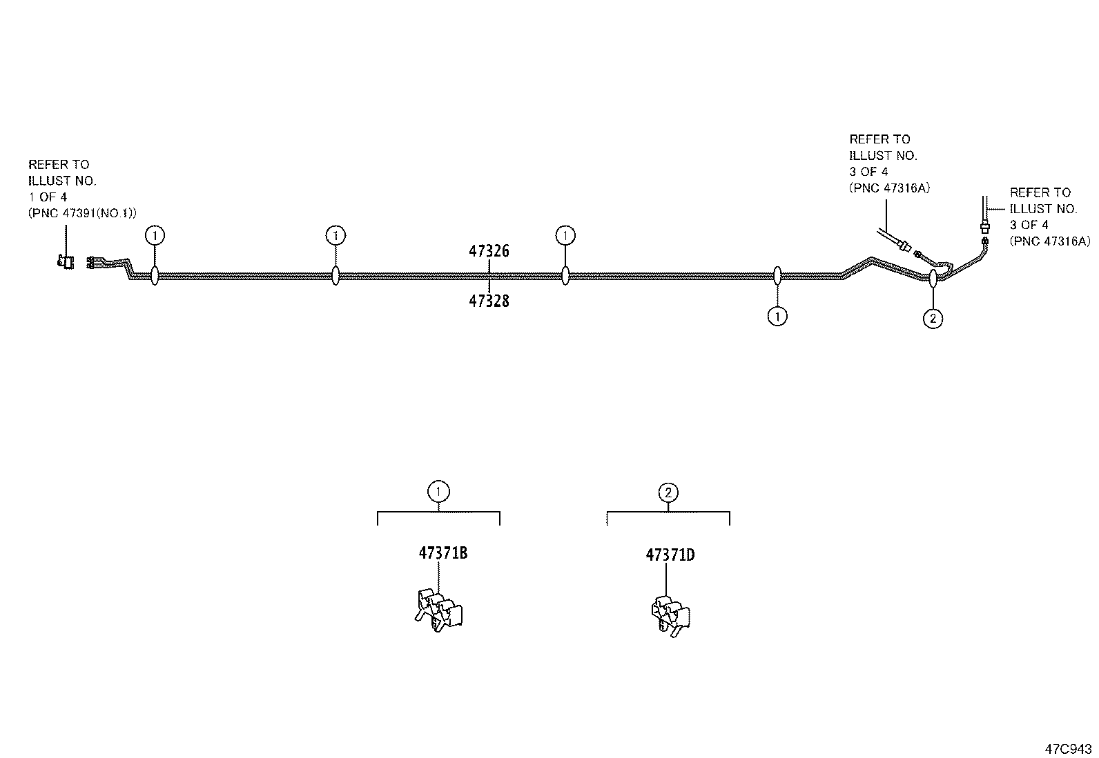 47312-37F71 TUBE, FRONT BRAKE, NO.2 product image