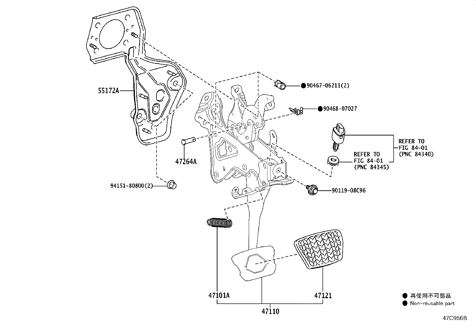 47110-60710 SUPPORT ASSY, BRAKE PEDAL product image