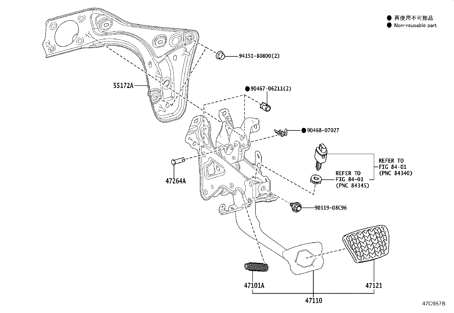 47110-60710 SUPPORT ASSY, BRAKE PEDAL product image