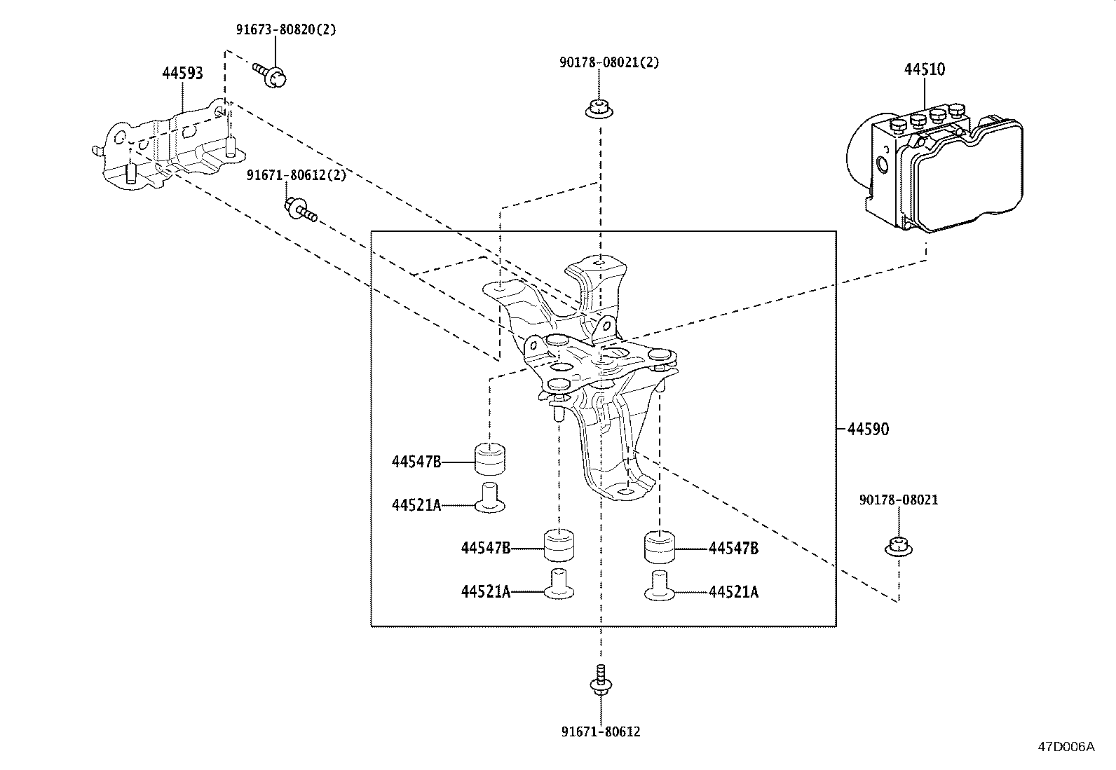 44590-60070 BRACKET ASSY, BRAKE ACTUATOR product image