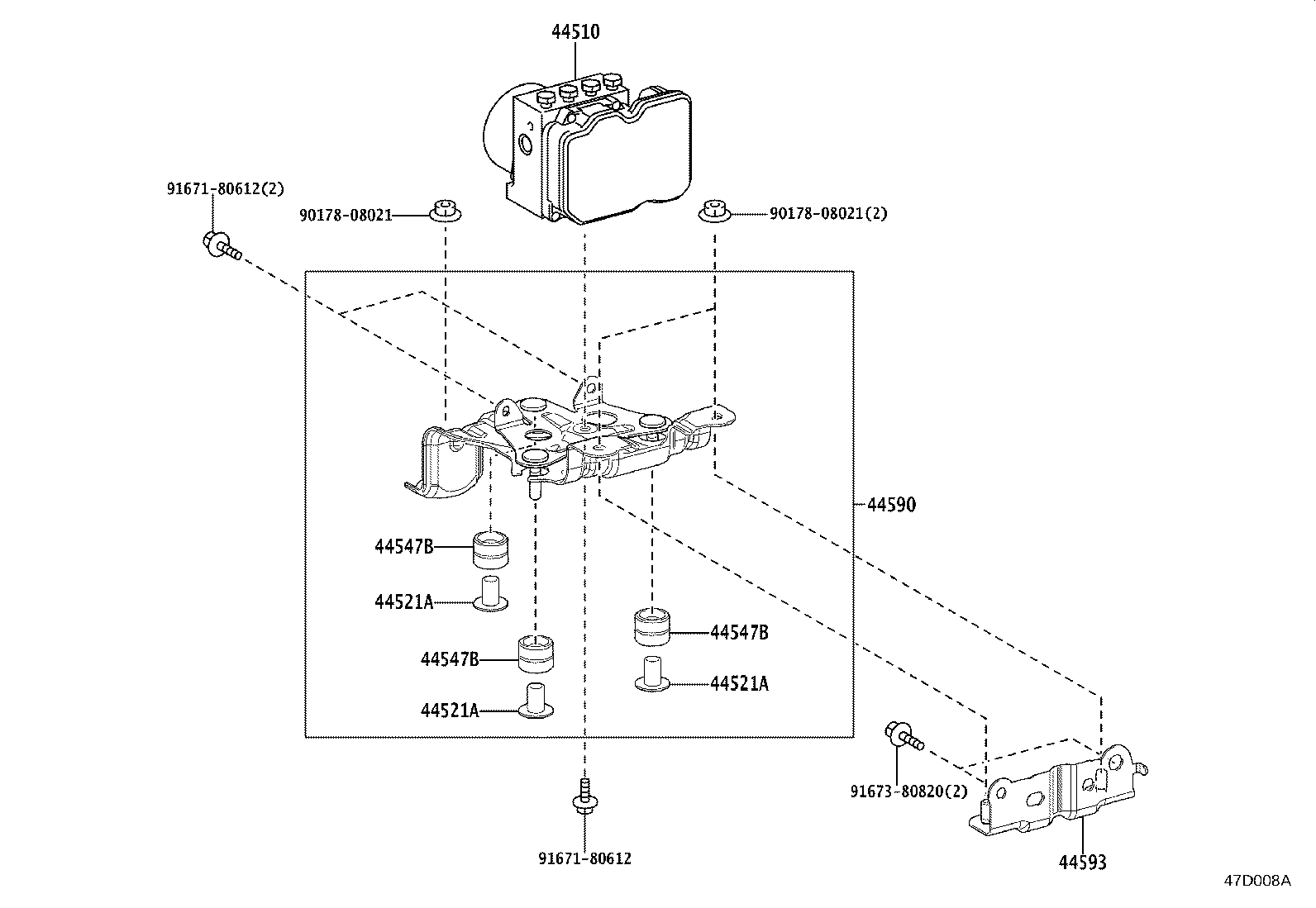 44590-60070 BRACKET ASSY, BRAKE ACTUATOR product image